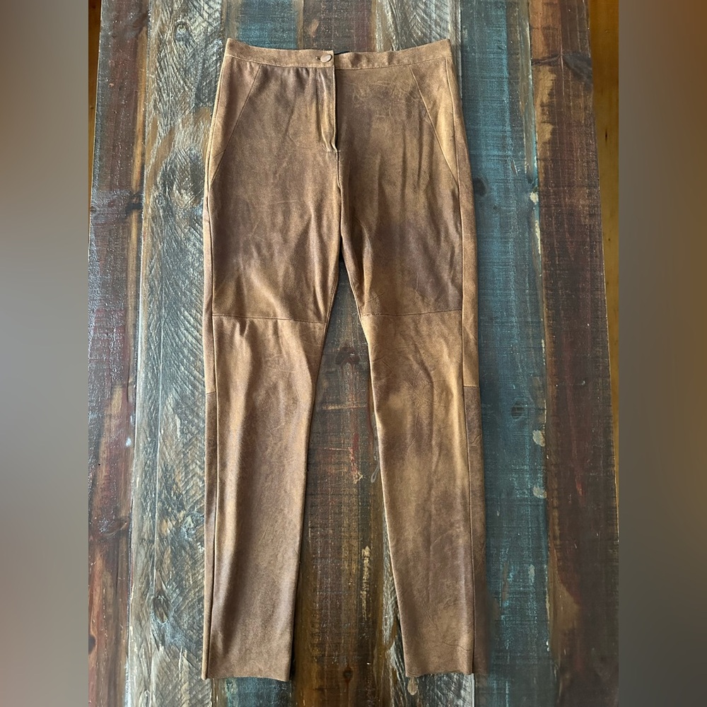 Love Tree Women’s S Brown Faux Suede Coated Skinny Pants Leggings | SKU 0743